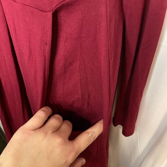 *SALE* Women’s long sleeve pleated stretchy dress, knee length pockets XL NWT - Picture 3 of 15